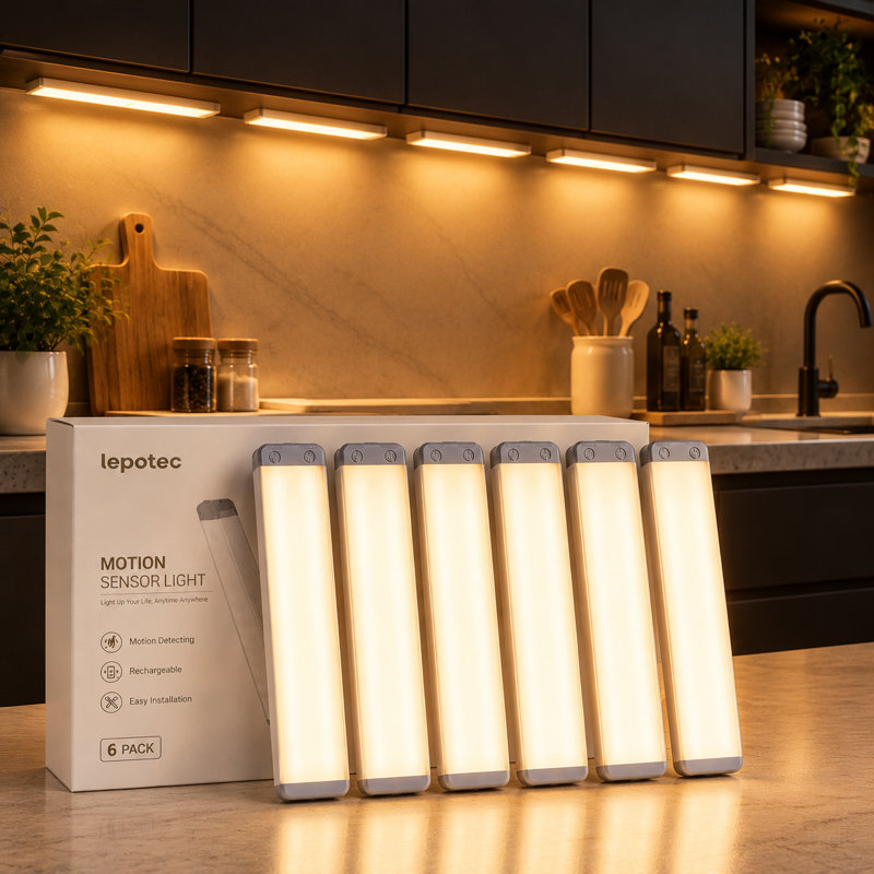 30 LED 220 Lumen Dimmable Wireless Motion Sensor Stick-On Under Cabinet Lighting for Kitchen, Wardrobe and Stairs