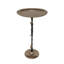 Table d'appoint 13,8 x 13,8 x 24 po en aluminium noir et doré avec un design délicat de grenade (seulement avec table basse)
