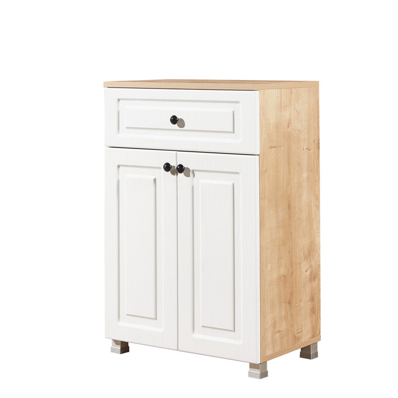 Modern Multi-Purpose Cabinet, Sapphire Oak & Walnut, 23.6 x 35.2 x 15.4 inches | 100% Melamine Coated Particle Board, 0.71 in Thickness | MDF Doors with Ash Tree Membrane | Easy Assembly, 2 Doors, 1 Drawer & Numerous Shelves