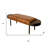  Warm Brown Genuine Leather Upholstered Solid Wood Bench