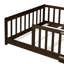 Lit simple au sol avec clôture sans porte, lit en bois d'hévéa-124917754
