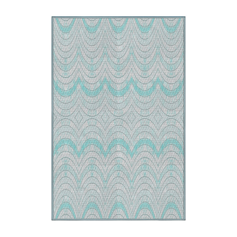 Tapis décoratif bleu, Rectangle 5 pi x 7 pi