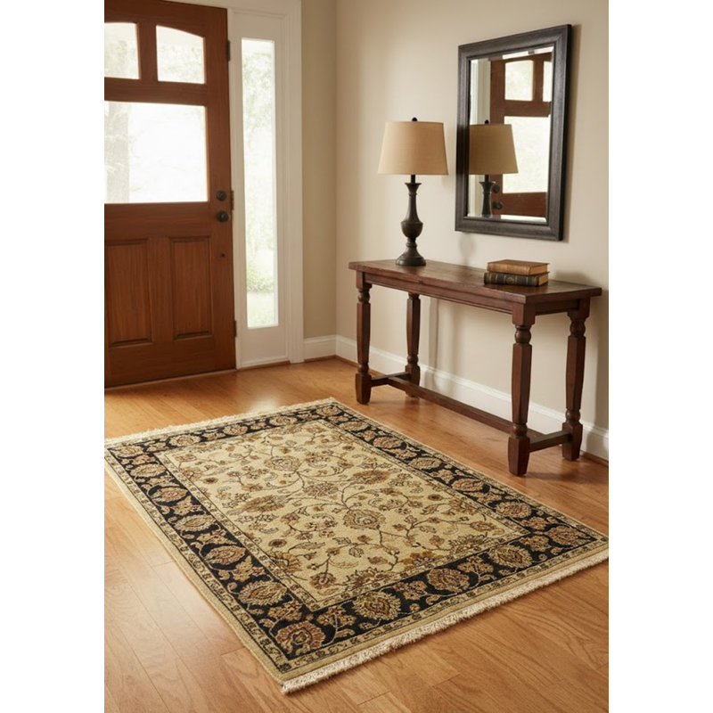 Tapis crème crème 4 x 6 Indo Kashan