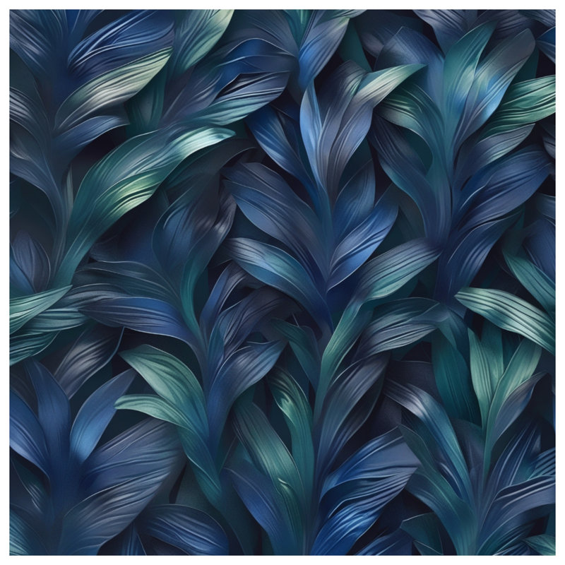 Housses de couette à feuilles bleues, Grand lit
