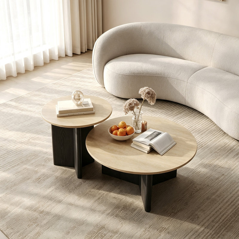Engelhardt, H 14,96 po x l 27,55 po x P 27,55 po, Beige / Black