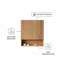 Armoire murale 26 po à grain de bois naturel avec portes et tablette ouverte, rangement au-dessus de la toilette pour la salle de bain, la cuisine et la salle de lavage