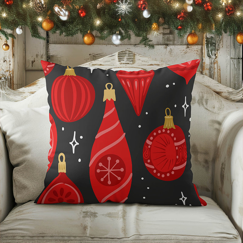 Coussin décoratif d'intérieur Ornaments, Argent / gris anthracite, Carré 16 po