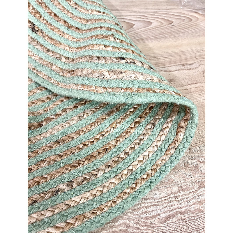 Round Striped Hand Woven Indoor / Outdoor Area Rug, Round 90cm