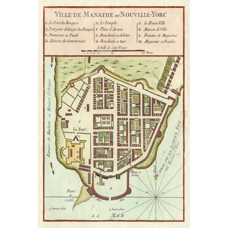 Petite Map Of Manhattan New York - Wrapped Canvas Print, 46cm H x 30cm W x 3.8cm D