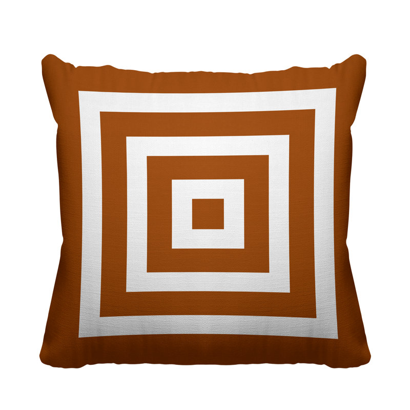 Coussin décoratif intérieur / extérieur Luella, L 19 po x H 19 po, Orange brûlé