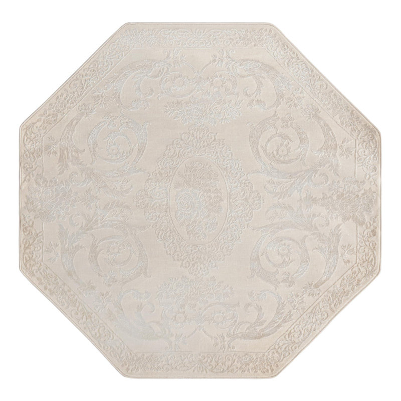 Senter Floral Indoor Rug, Octagon 5'3" x 5'3"