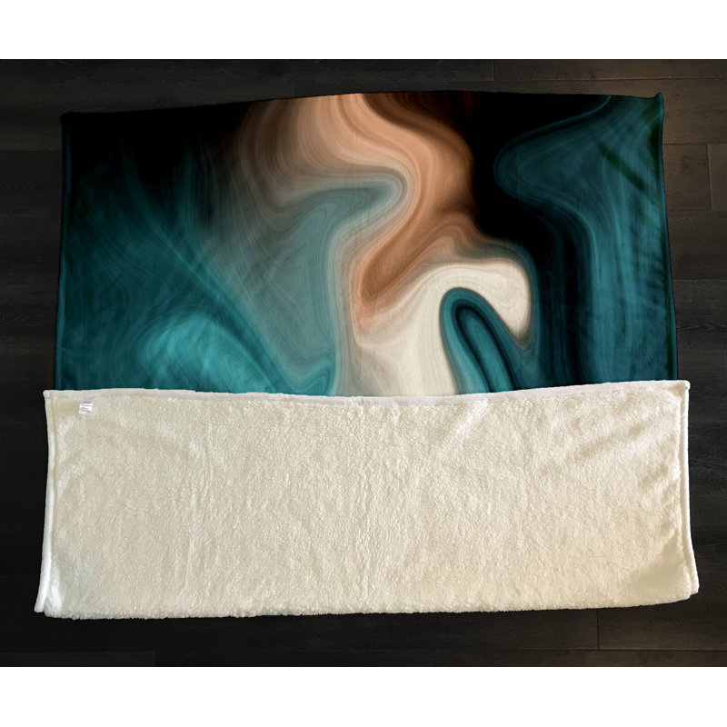 Plain Weave / Muslin Throw Blanket, Blue/Black