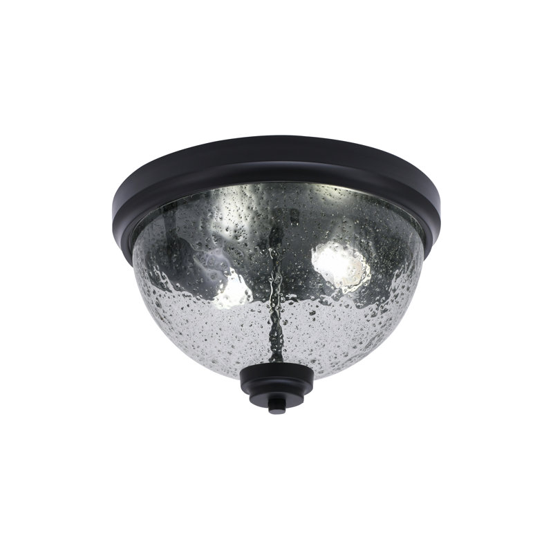 Plafonnier encastré 2 lumières Ghalib, 2 lumières, fini noir mat avec verre fumé