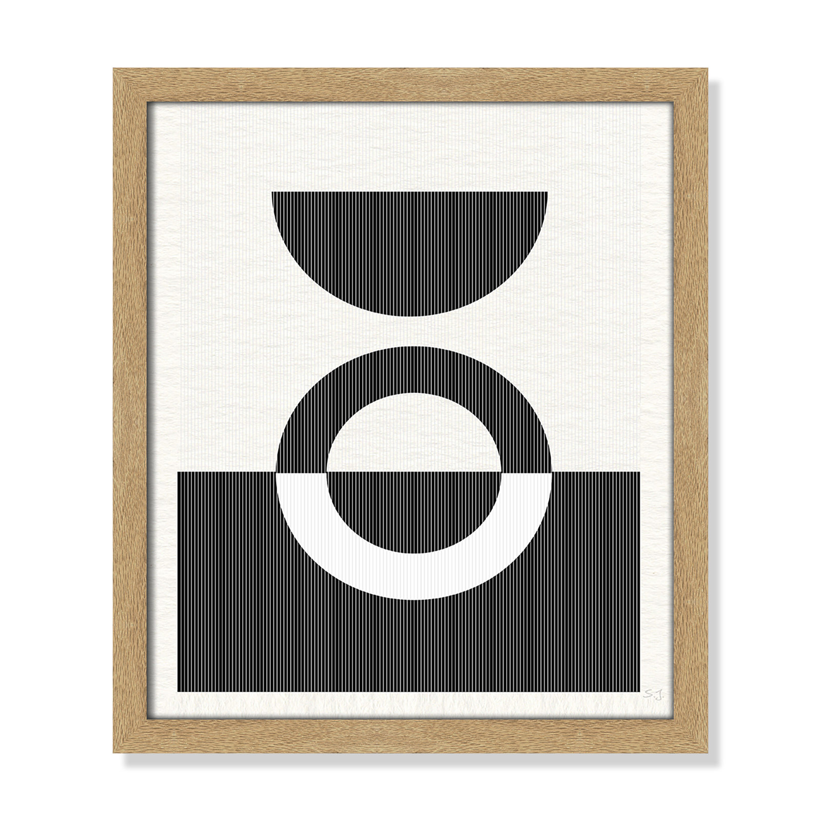 Eclipse III, 15" H x 13" W x 0.75" D, Natural Framed