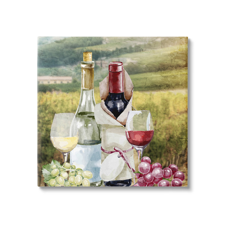 Fleur De Lis Living Wine Tasting Landscape Canvas Wall Art Design By Kim Allen, H 17 po x l 17 po x P 1,5 po