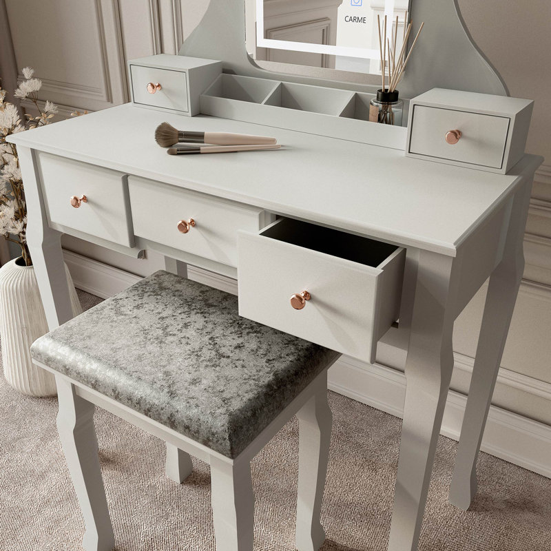 Rochdale Dressing Table with Mirror, Grey