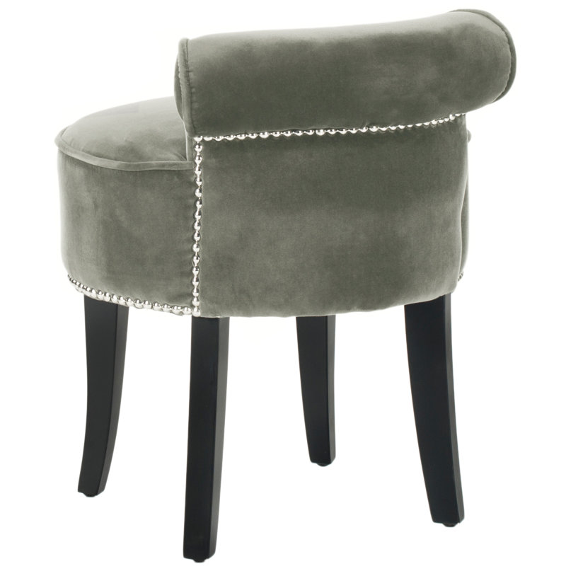 Abordale Solid Wood Accent Stool, Anthracite