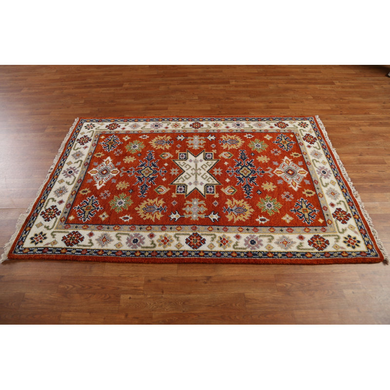 Tapis oriental géométrique Kazak noué à la main