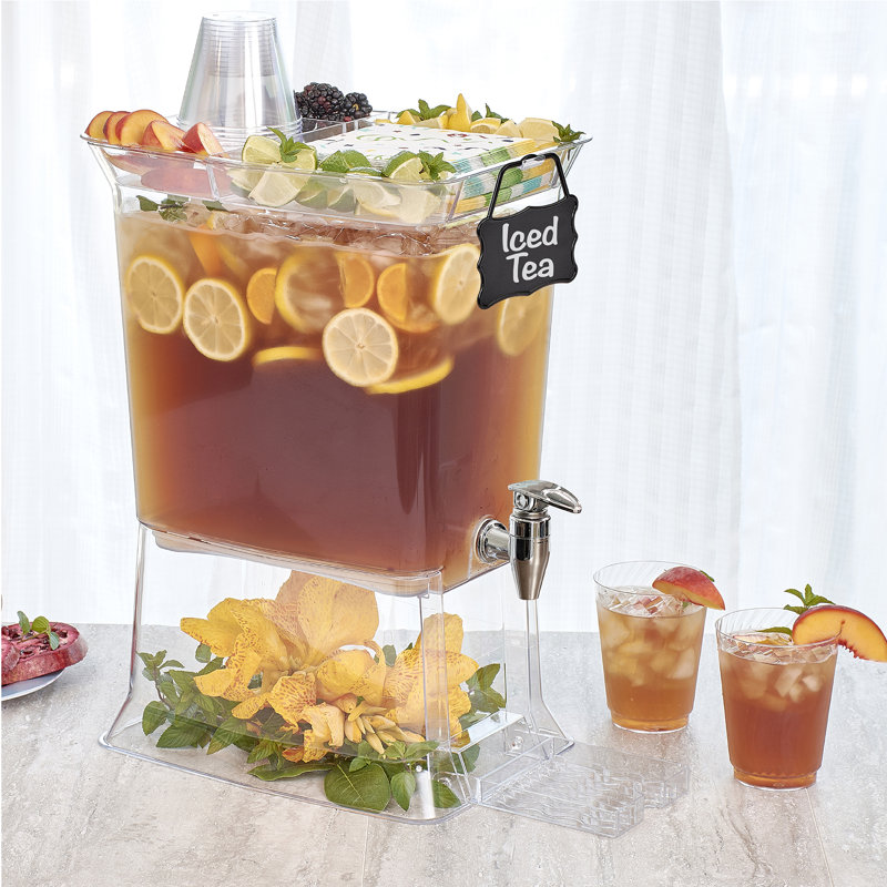 Buddeez Break Resistant 3 Gallon Tritan (Tm) Beverage Dispenser With Party Top Lid And Drip Tray