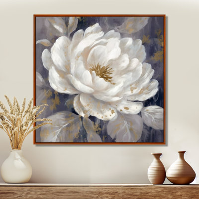 Émotion de pivoines blanches et bleues III - pivoines, art mural