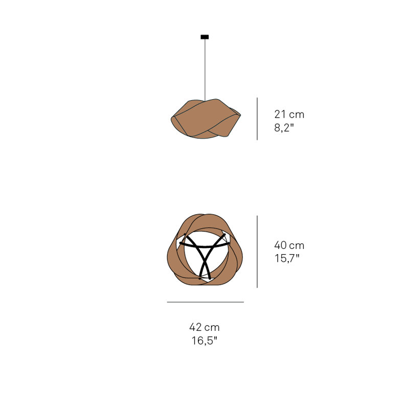 Nut 1 - Light Pendant, Pale Rose, Brushed Nickel, CHW