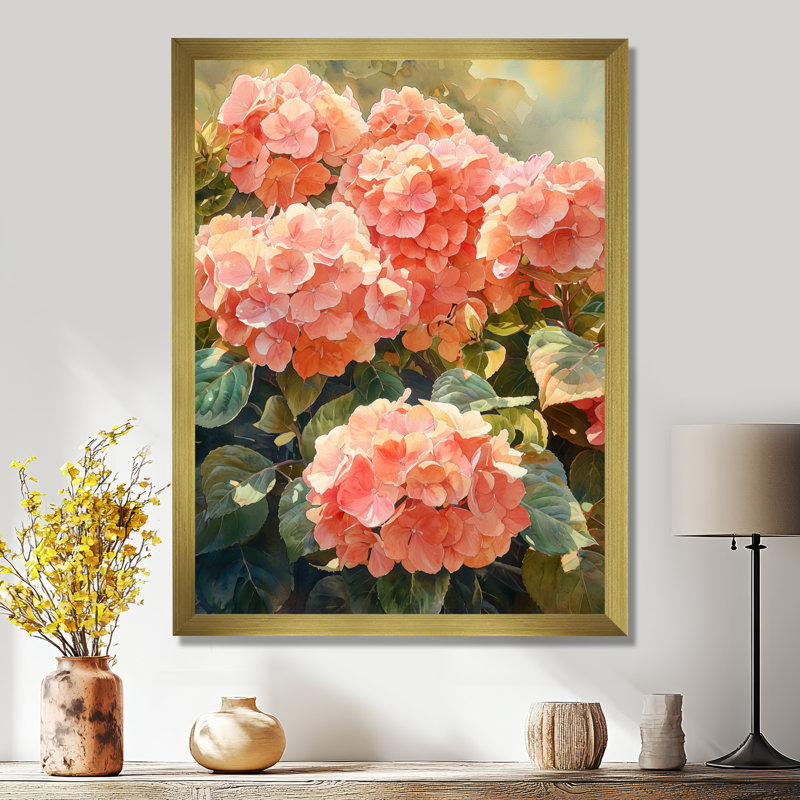 Alderman - décoration murale florale, H 32 po x l 24 po, Reproduction encadrée d'une seule photo, Doré