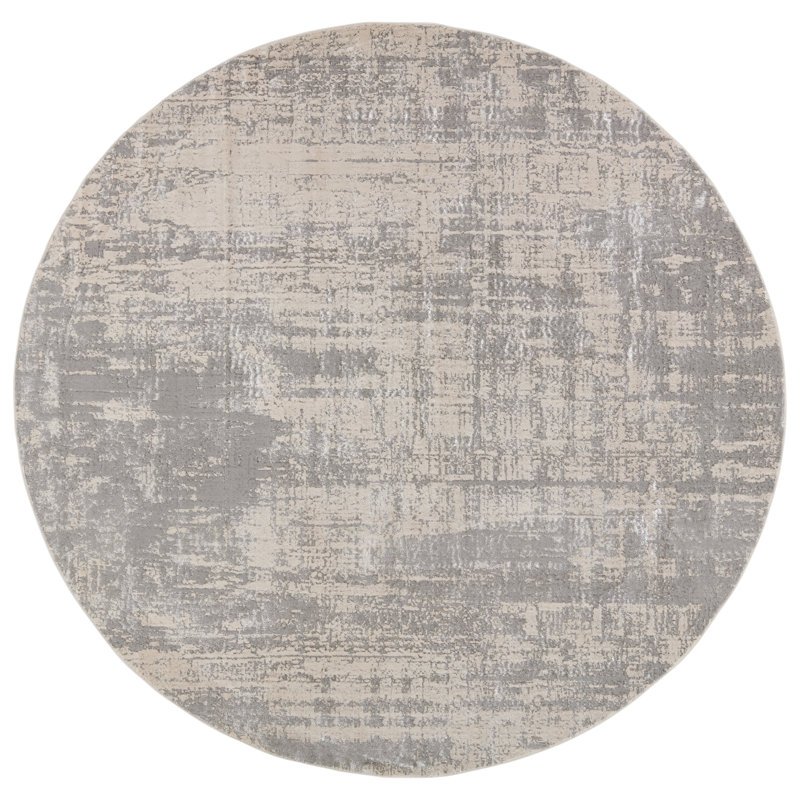 Tapis gris / argenté Richview, Rond 8 pi