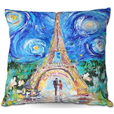  Housse et insert de coussin carré Tour Eiffel Starry Night