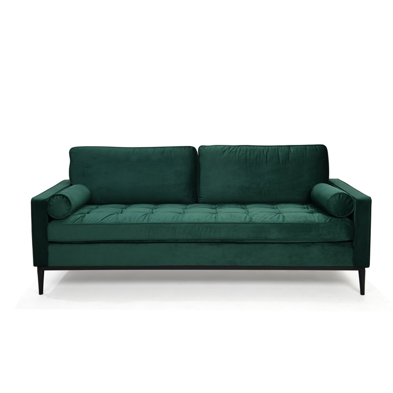 Birchanger 3 Seater Velvet Sofa, Green