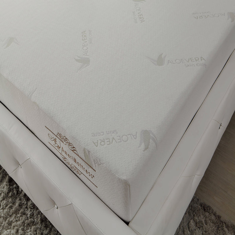 Matelas simple en mousse viscoélastique: support extra ferme à 3 couches, housse en tricot extensible, rouleau compressé dans une boîte. Infusion rafraîchissante d'aloès pour un sommeil confortable et confortable