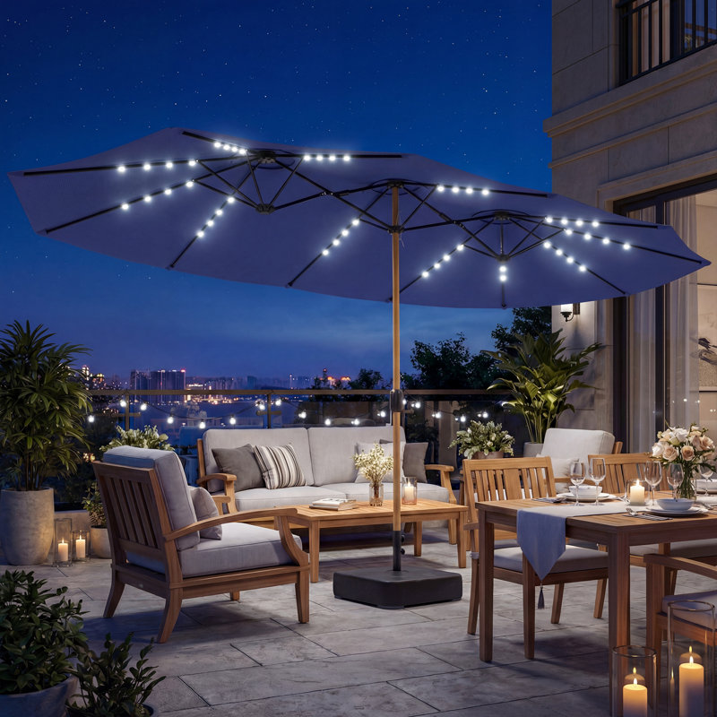 446cm Market Parasol, Blue