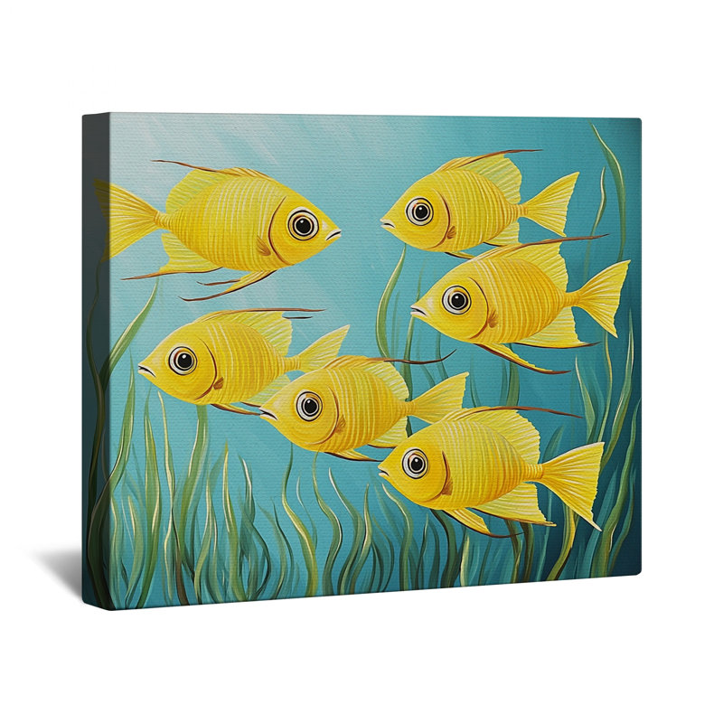 Toile jaune nageant dans de nombreuses tailles, 16 po x 16 po