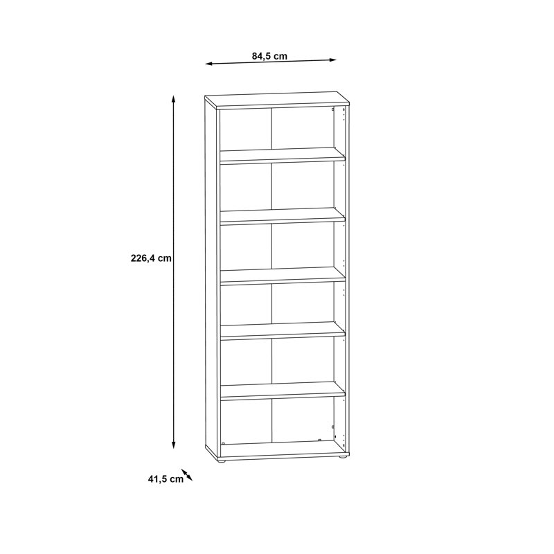 Bibeau 226.4cm H x 84.5cm W Standard Bookcase