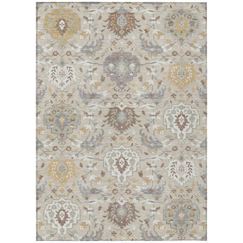 Tapis beige 10 pi x 14 pi beige et brun