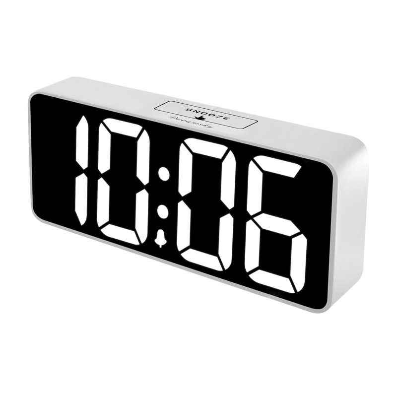 Digital Electric Alarm Tabletop Clock, White