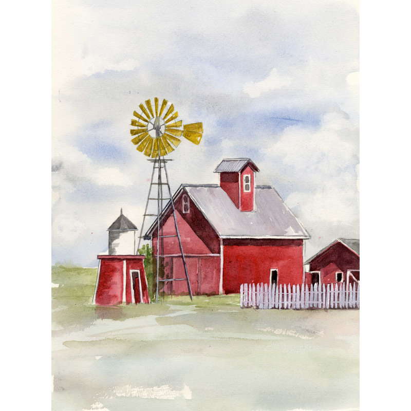 La grange - reproduction sur toile tendue, L 12 po x H 16 po