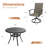 4-Person Patio Dining Set with  Round Metal Dining Table and PVC-coated polyester Swivel Chairs-1951835183