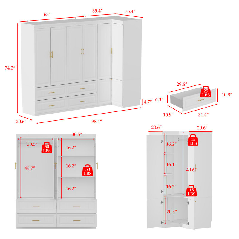Wardrobe Set With Strong Storage And Elegent Design