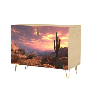 Sideboard Buffet Cabinet with Storage Sonoran Sunset with 2 Doors for Living Room and Kitchen
