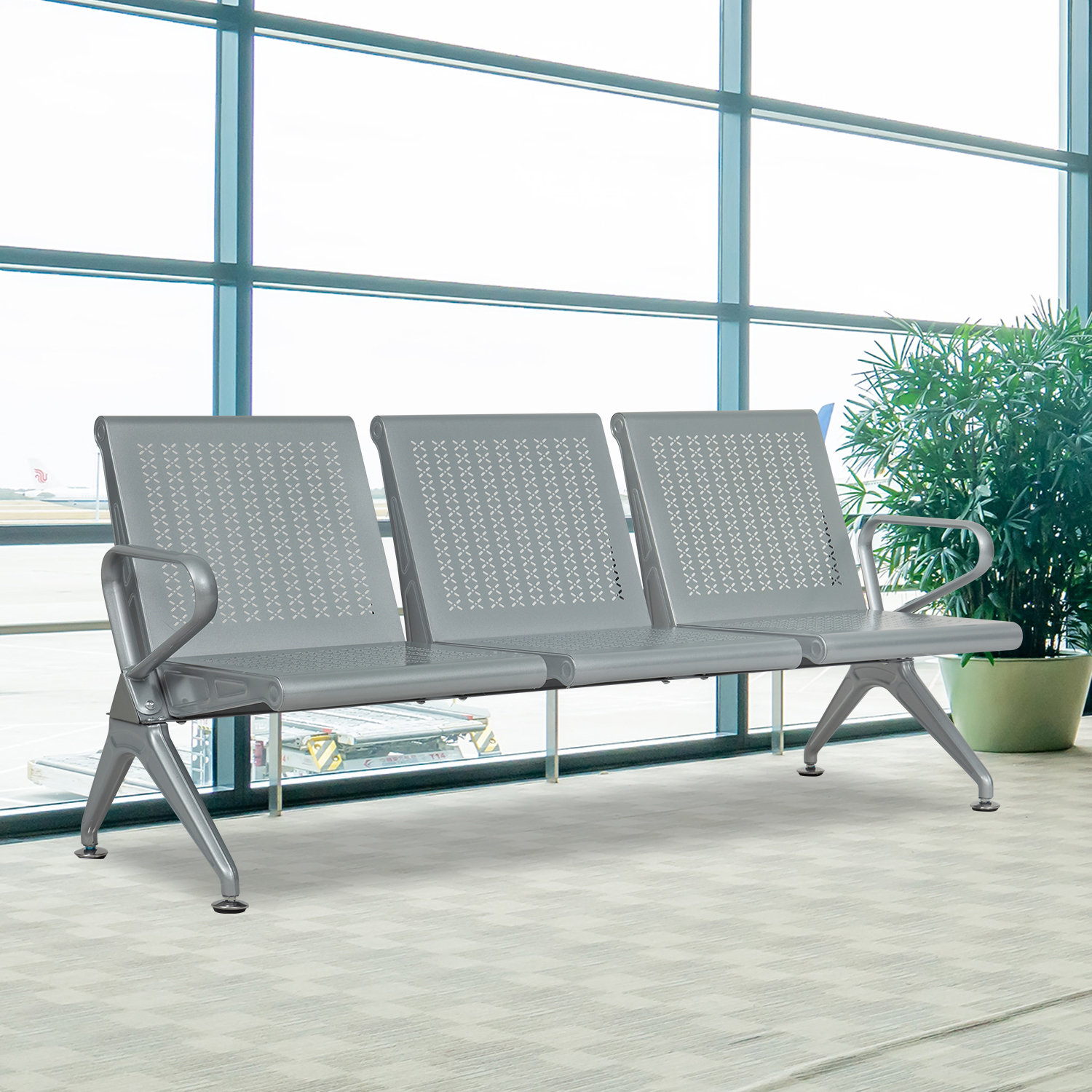 Kinbor Metal Seat Tandem Seating with Metal Frame | Wayfair