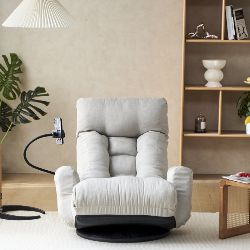 Fauteuil ergonomique réglable en gris, rotatif à 360 °, structure en métal, siège souple pour un moment de détente, degré de gris rotatif avec réglages, détente et plaisir