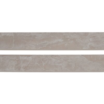 Pietra Pearl 18"" x 3"" Polished Porcelain Bullnose Tile Trim in Cream and gray -  MSI, NPIEPEARL3X18BNG