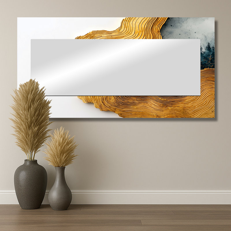 Miroir d'appoint Amber Gold Of The Sun River Of Crystal II - Forest, 28 po x 55 po