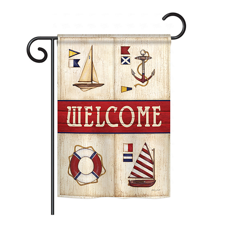 Drapeau de maison en polyester 2 côtés à collage de voilier, H 40 po x l 28 po