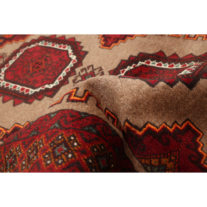Tapis brun clair Teimani 3 pi 3 po x 5 pi 6 po