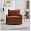  Fauteuil demi-tonneau pivotant - Mid-Century moderne, rembourré épais, base en métal solide, canapé simple confortable pour le salon et la chambre à coucher-654992736