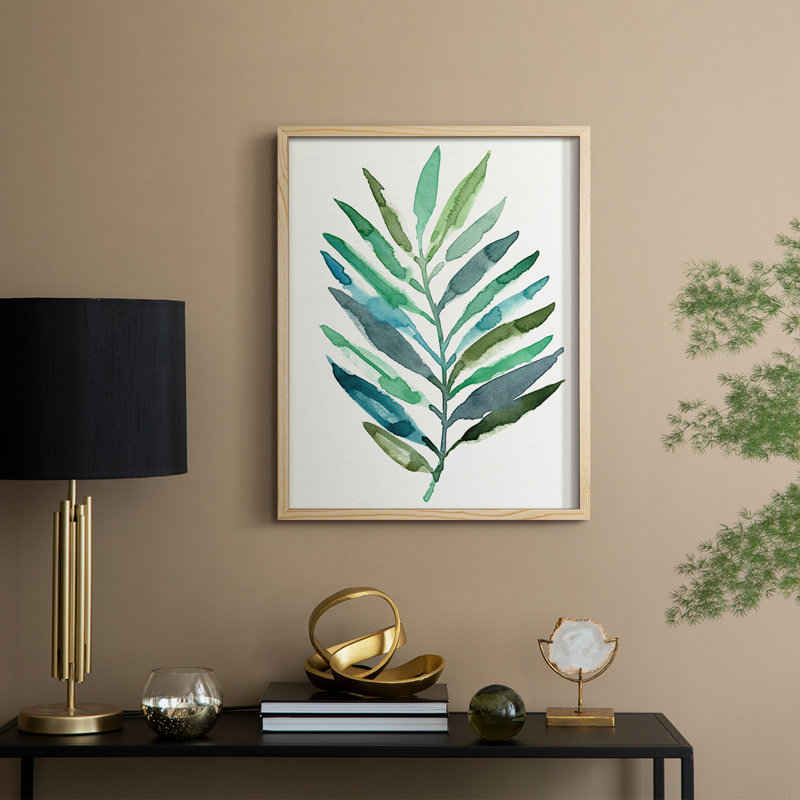 Palm Frond Flow IV, reproduction encadrée - bois massif, H 21 po x l 17 po