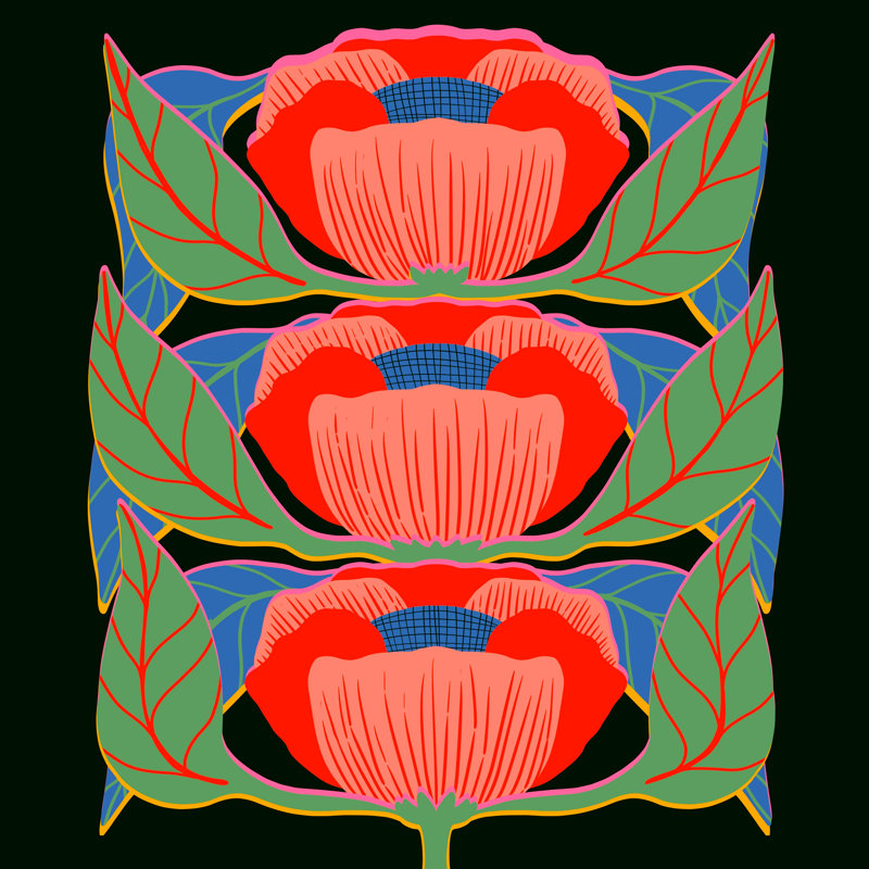 Coquelicots modernes Sewzinski, H 12 po x l 12 po
