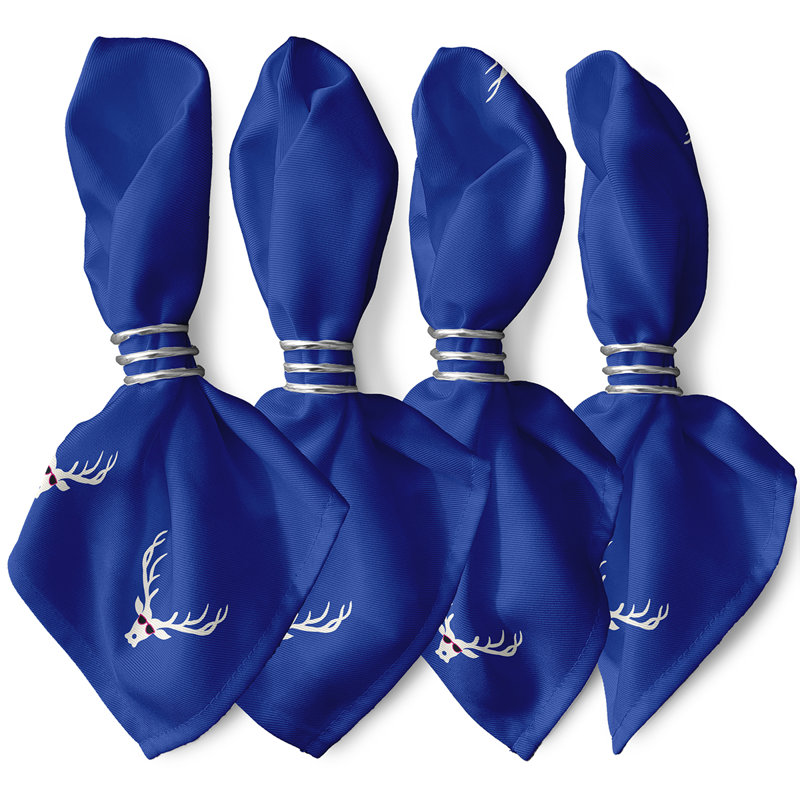 Ensemble de serviettes 4 pièces Holiday, L 18 po x L 18 po, Bleu royal