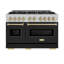 ZLINE Autograph 48" Classic DuraSnow Gas Range w/ 8 Burners & Bronze Accents-1418683389-1438165535